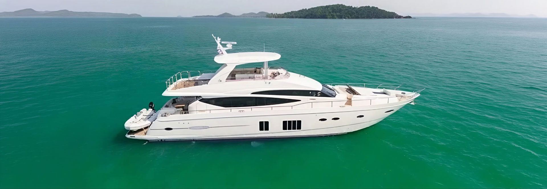 Princess 78 cruising on turquoise water